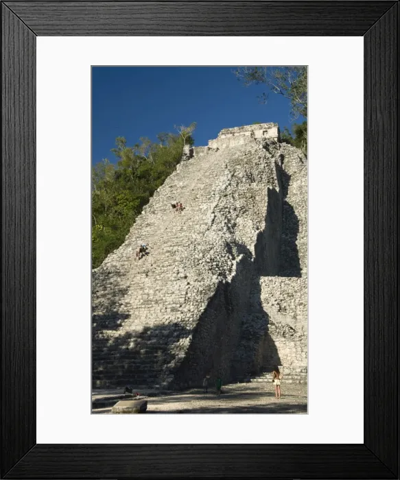 Framed Print : Tourists climbing the stairway, Nohoch Mul (Big Mound), Coba, Quintana Roo Framed Print : Tourists climbing the stairway, Nohoch Mul (Big Mound), Coba, Quintana Roo