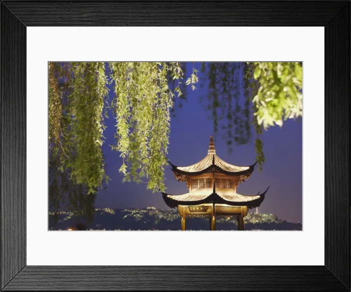 Framed Print : Pavilion on Xi Hu (West Lake) at dusk, Hangzhou, Zhejiang, China, Asia Framed Print : Pavilion on Xi Hu (West Lake) at dusk, Hangzhou, Zhejiang, China, Asia