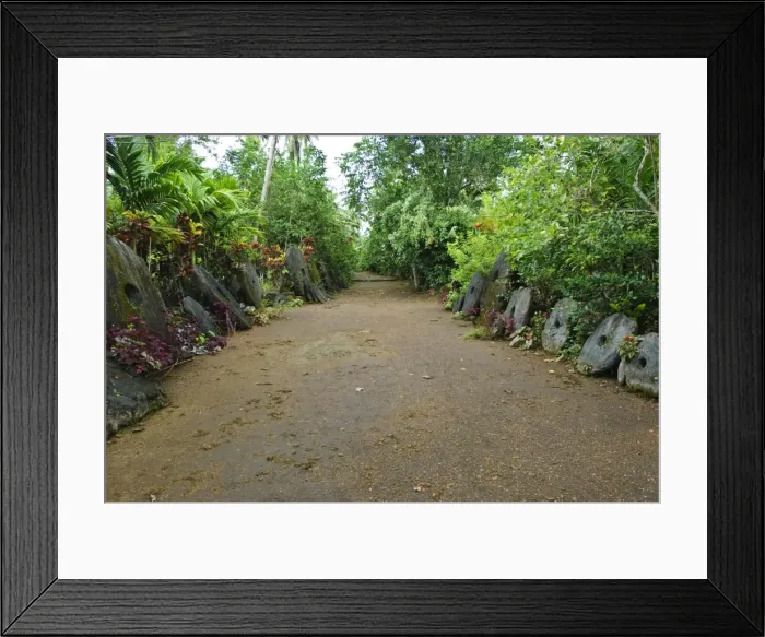 Framed Print : A stone money bank, Yap, Micronesia, Pacific Framed Print : A stone money bank, Yap, Micronesia, Pacific
