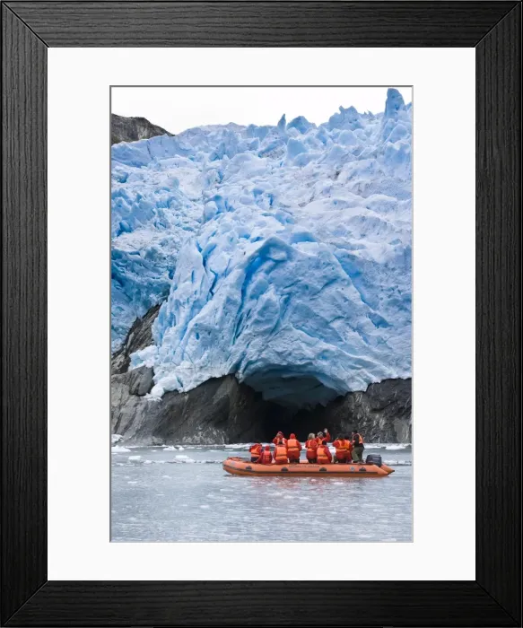 Framed Print : Exploring glacier in southern Chile, Chile, South America Framed Print : Exploring glacier in southern Chile, Chile, South America