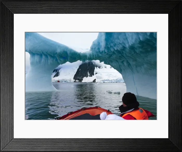 Framed Print : Passengers exploring icebergs near Pleneau Island, Antarctica, Polar Regions Framed Print : Passengers exploring icebergs near Pleneau Island, Antarctica, Polar Regions