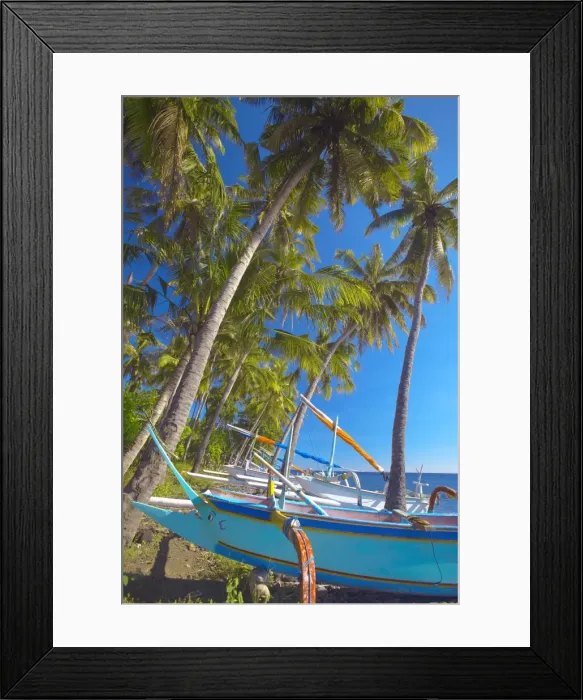 Framed Print : Traditional Indonesian fishing boats at the beach, North coast, Bali, Indonesia Framed Print : Traditional Indonesian fishing boats at the beach, North coast, Bali, Indonesia