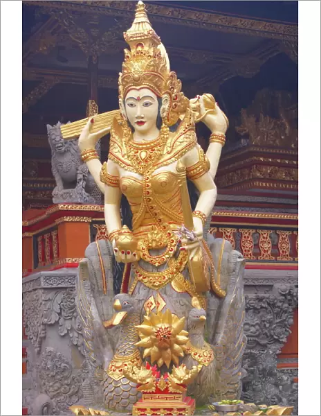 Statue of goddess Saraswati, Water Lotus Temple, Ubud, Bali, Indonesia