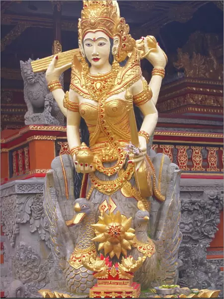 Statue of goddess Saraswati, Water Lotus Temple, Ubud, Bali, Indonesia