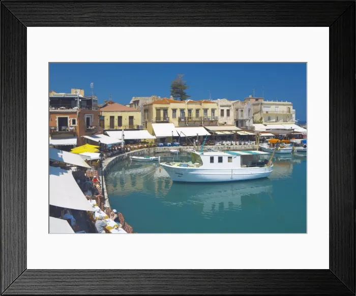 Framed Print : Old port and restaurants, Rethymnon, Crete, Greek Islands, Greece, Europe Framed Print : Old port and restaurants, Rethymnon, Crete, Greek Islands, Greece, Europe
