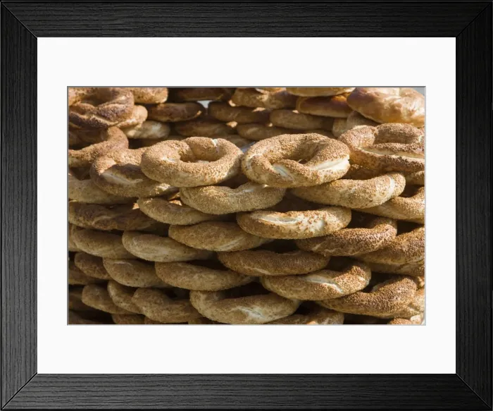 Framed Print : Traditional Turkish bagels with sesame seeds for sale, Istanbul, Turkey, Europe Framed Print : Traditional Turkish bagels with sesame seeds for sale, Istanbul, Turkey, Europe