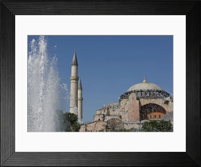 Framed Print : Hagha Sophia with fountain in foreground, UNESCO World Heritage Site, Istanbul Framed Print : Hagha Sophia with fountain in foreground, UNESCO World Heritage Site, Istanbul