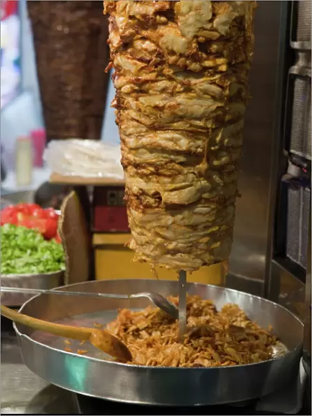 Doner kebab cooking, Istanbul, Turkey, Europe