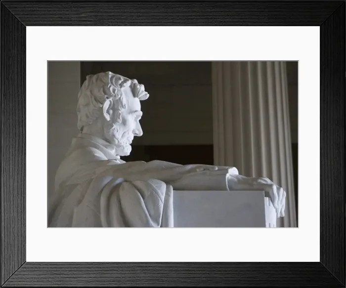 Framed Print : Close-up of marble statue of Abraham Lincoln, Lincoln Memorial, Washington D Framed Print : Close-up of marble statue of Abraham Lincoln, Lincoln Memorial, Washington D