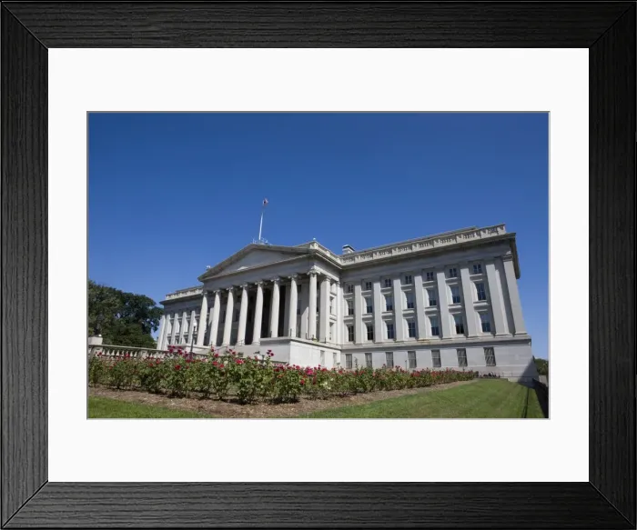 Framed Print : U. S. Treasury Building, Washington D. C. United States of America, North America Framed Print : U. S. Treasury Building, Washington D. C. United States of America, North America
