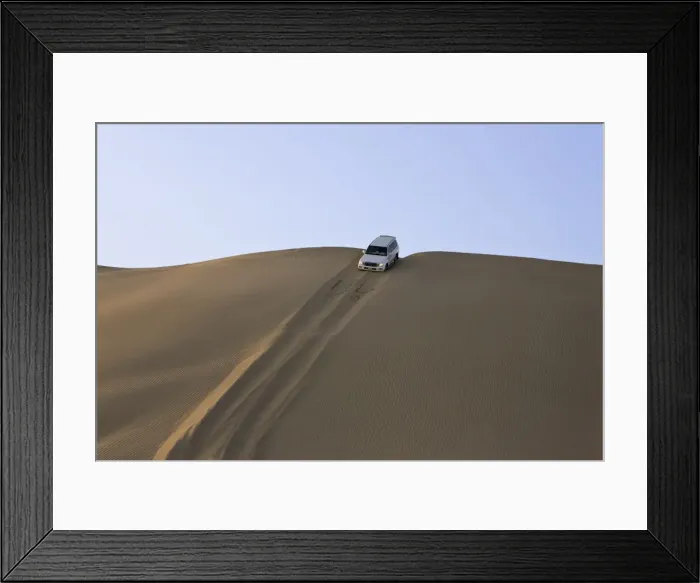 Framed Print : 4x4 car on desert safari near Abu Dhabi, United Arab Emirates, Middle East Framed Print : 4x4 car on desert safari near Abu Dhabi, United Arab Emirates, Middle East