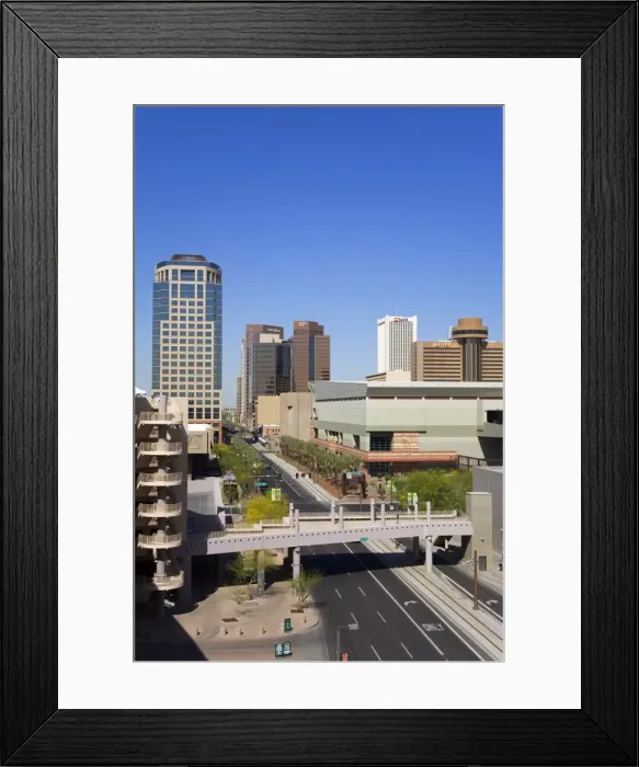 Framed Print : Washington Street and skyline, Phoenix, Arizona, United States of America, North America Framed Print : Washington Street and skyline, Phoenix, Arizona, United States of America, North America