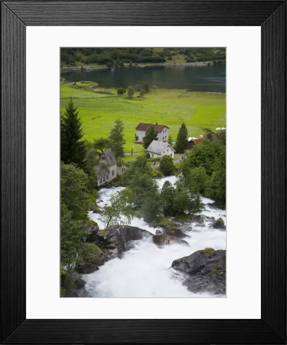 Framed Print : Waterfall in Geiranger Valley, Geirangerfjord, Northern Fjord Region, Norway Framed Print : Waterfall in Geiranger Valley, Geirangerfjord, Northern Fjord Region, Norway