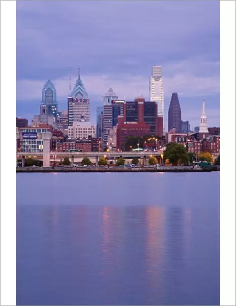 Philadelphia skyline and Delaware River, Philadelphia, Pennsylvania, United States of America