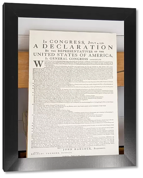 Copy of The Declaration of Independence in Free Quarker Meeting House, Independence National Historical Park, Philadelphia, Pennsylvania, United States of America