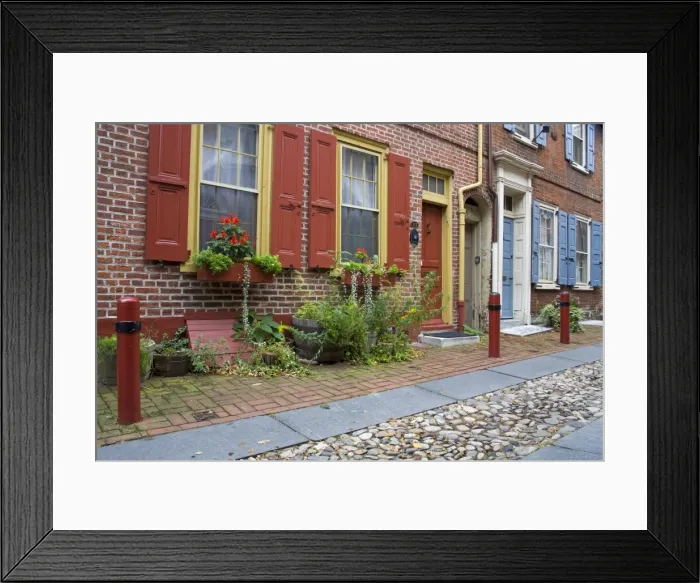 Framed Print : Historic Elfreths Alley, Old City District, Philadelphia, Pennsylvania Framed Print : Historic Elfreths Alley, Old City District, Philadelphia, Pennsylvania