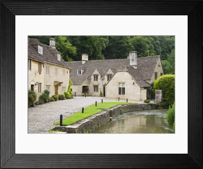 Framed Print : Houses near the Brook, Castle Combe village, Cotswolds, Wiltshire, England Framed Print : Houses near the Brook, Castle Combe village, Cotswolds, Wiltshire, England