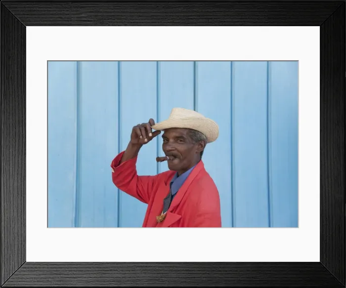Framed Print : Cuban man with cigar, Havana, Cuba, West Indies, Central America Framed Print : Cuban man with cigar, Havana, Cuba, West Indies, Central America