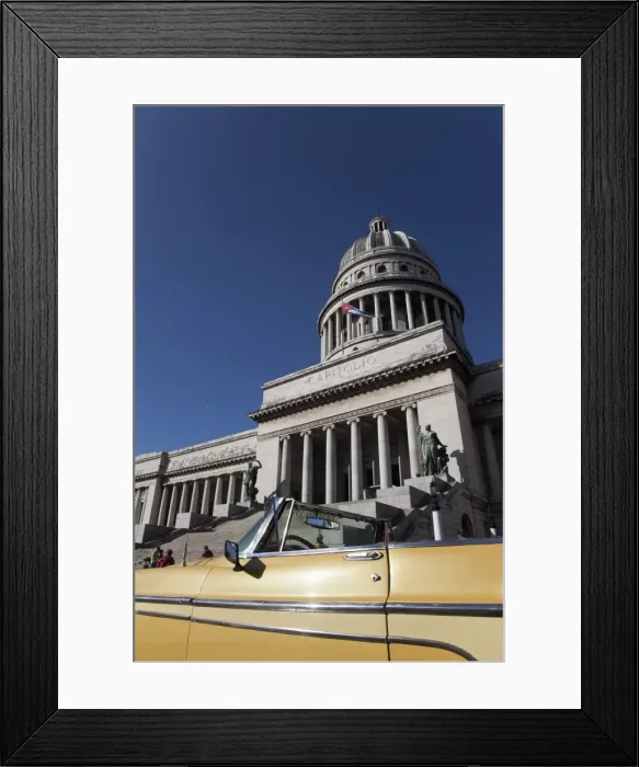 Framed Print : Old car in front of the Capitolio (Capitol), Havana, Cuba, West Indies, Central America Framed Print : Old car in front of the Capitolio (Capitol), Havana, Cuba, West Indies, Central America