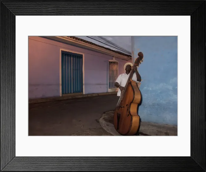 Framed Print : Bass player, Santiago de Cuba, Cuba, West Indies, Central America Framed Print : Bass player, Santiago de Cuba, Cuba, West Indies, Central America