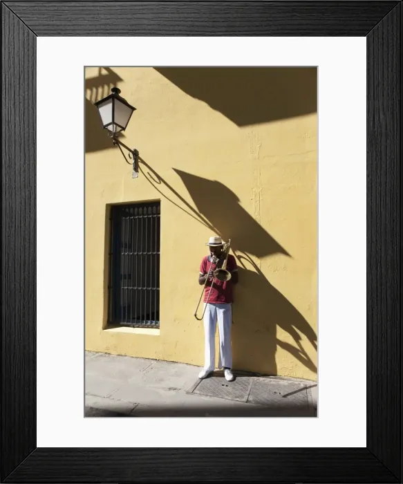 Framed Print : Trombone player, Havana, Cuba, West Indies, Central America Framed Print : Trombone player, Havana, Cuba, West Indies, Central America