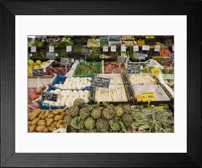 Framed Print : Vegetables for sale, Padova, Veneto, Italy, Europe