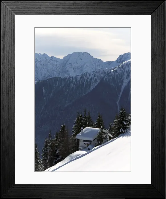 Framed Print : Alps in winter, Peidmont Region, Italy, Europe Framed Print : Alps in winter, Peidmont Region, Italy, Europe