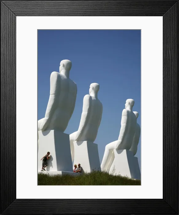 Framed Print : Mennesket ved Have statue of the artist Wiig Hansen located by the beach in Esbjerg Framed Print : Mennesket ved Have statue of the artist Wiig Hansen located by the beach in Esbjerg
