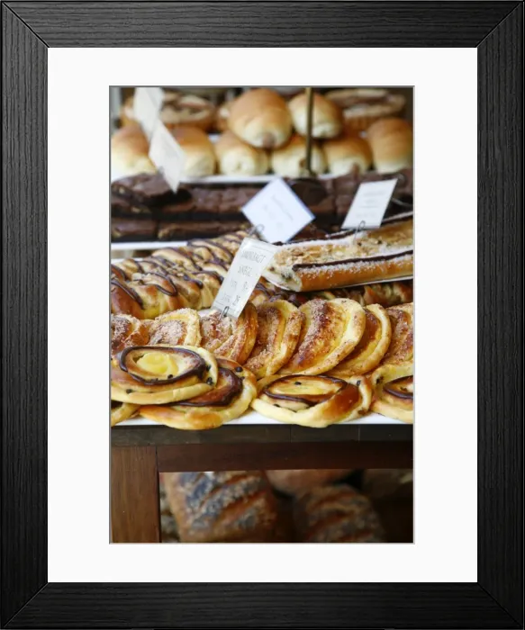 Framed Print : Traditional Danish pastry at Bager Lucas bakery in Tonder, Jutland, Denmark
