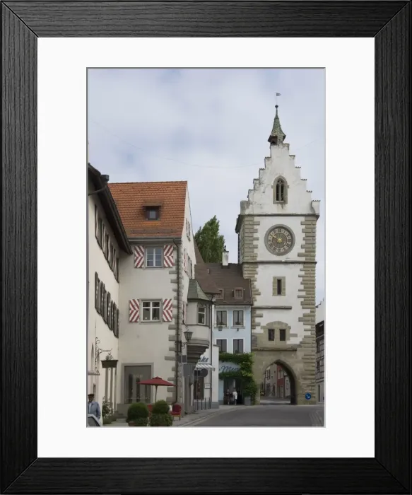 Framed Print : Town gateway tower at Uberlingen, Lake Constance, Germany, Europe Framed Print : Town gateway tower at Uberlingen, Lake Constance, Germany, Europe