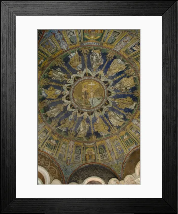 Framed Print : The mosaic ceiling of the 5th century Battistero Neoniano, UNESCO World Heritage Site Framed Print : The mosaic ceiling of the 5th century Battistero Neoniano, UNESCO World Heritage Site