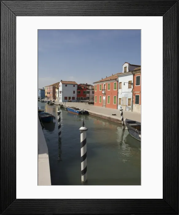 Framed Print : A canal with pastel coloured houses, Burano, Venetian Lagoon, Venice, Veneto Framed Print : A canal with pastel coloured houses, Burano, Venetian Lagoon, Venice, Veneto
