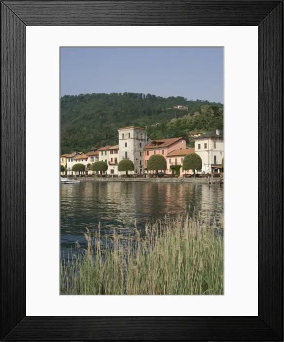 Framed Print : Lakeside promenade at Pella, Lake Orta, Piedmont, Italy, Europe Framed Print : Lakeside promenade at Pella, Lake Orta, Piedmont, Italy, Europe