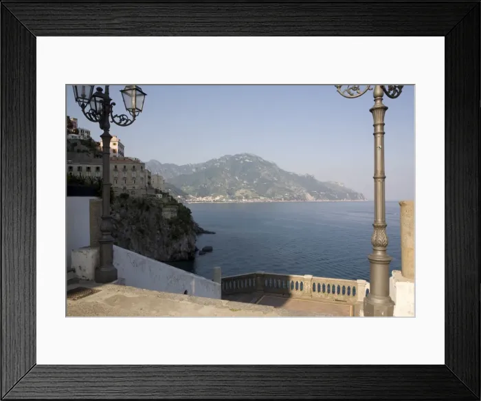 Framed Print : View of the coast from the village of Atrani, Costiera Amalfitana, UNESCO World Heritage Site