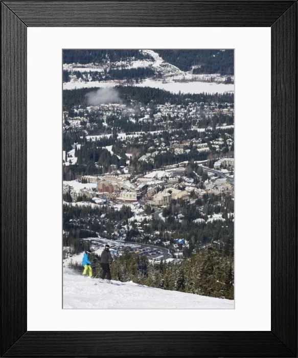 Framed Print : Skiers at Whistler mountain resort, venue of the 2010 Winter Olympic Games Framed Print : Skiers at Whistler mountain resort, venue of the 2010 Winter Olympic Games