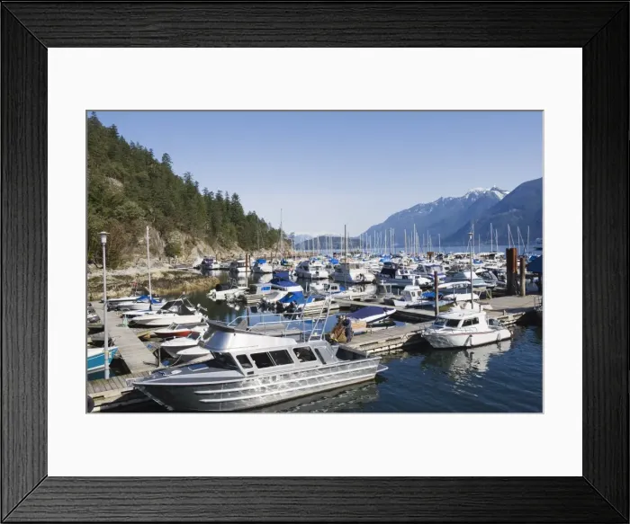Framed Print : Scenery on the Sea to Sky Highway, boats in Horseshoe Bay, British Columbia Framed Print : Scenery on the Sea to Sky Highway, boats in Horseshoe Bay, British Columbia