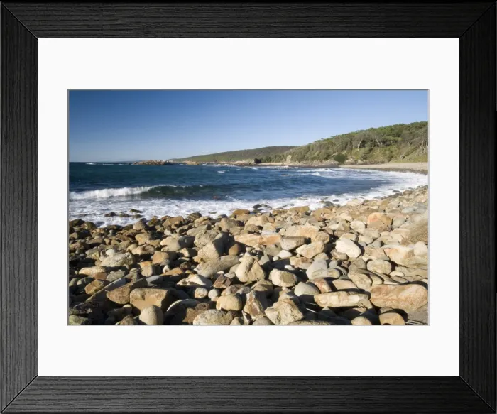 Framed Print : Rough rocky coast of Tasman Sea, part of the Pacific Ocean, Mimosa Rocks National Park Framed Print : Rough rocky coast of Tasman Sea, part of the Pacific Ocean, Mimosa Rocks National Park