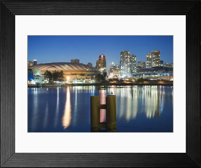 Framed Print : BC Place Stadium and residential city buildings, False Creek, Vancouver Framed Print : BC Place Stadium and residential city buildings, False Creek, Vancouver