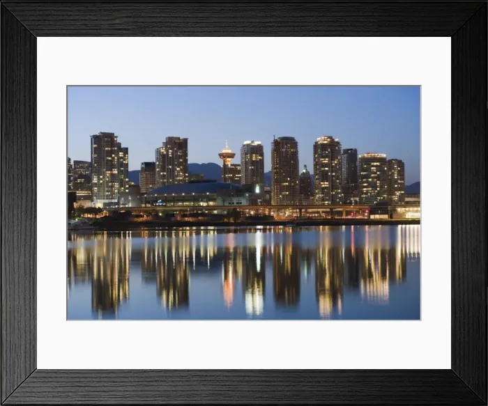 Framed Print : GM Place Stadium and residential city buildings, False Creek, Vancouver Framed Print : GM Place Stadium and residential city buildings, False Creek, Vancouver