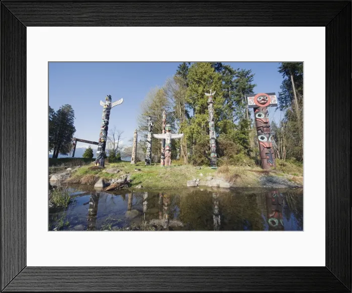 Framed Print : First Nation totem poles in Stanley Park, Vancouver, British Columbia, Canada Framed Print : First Nation totem poles in Stanley Park, Vancouver, British Columbia, Canada
