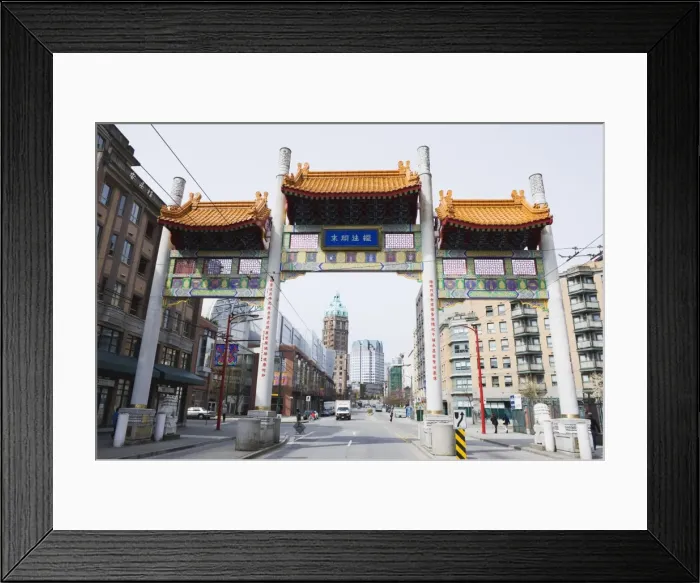 Framed Print : Chinese style gate in Chinatown, Vancouver, British Columbia, Canada, North America Framed Print : Chinese style gate in Chinatown, Vancouver, British Columbia, Canada, North America