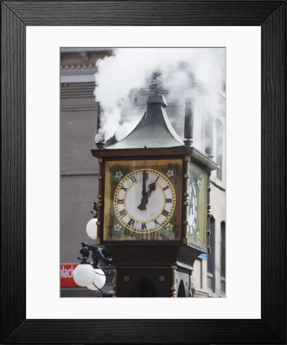 Framed Print : The Steam Clock on Water Street, Gastown, Vancouver, British Columbia, Canada Framed Print : The Steam Clock on Water Street, Gastown, Vancouver, British Columbia, Canada
