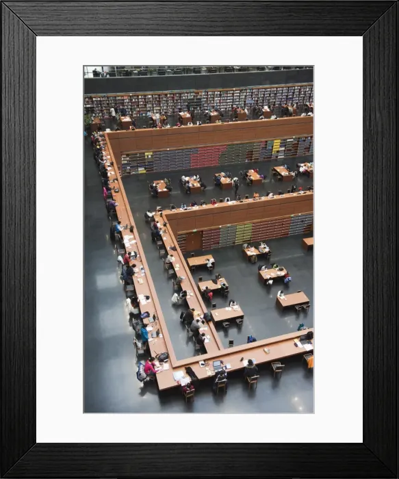 Framed Print : The main reading room at The National Library, Beijing, China, Asia Framed Print : The main reading room at The National Library, Beijing, China, Asia