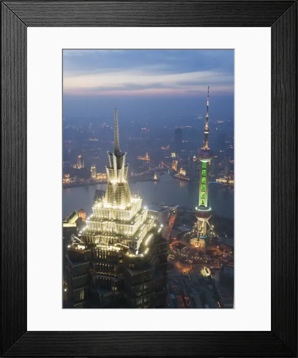 Framed Print : Jinmao and Pearl Towers and Pudong skyline, Shanghai, China, Asia Framed Print : Jinmao and Pearl Towers and Pudong skyline, Shanghai, China, Asia