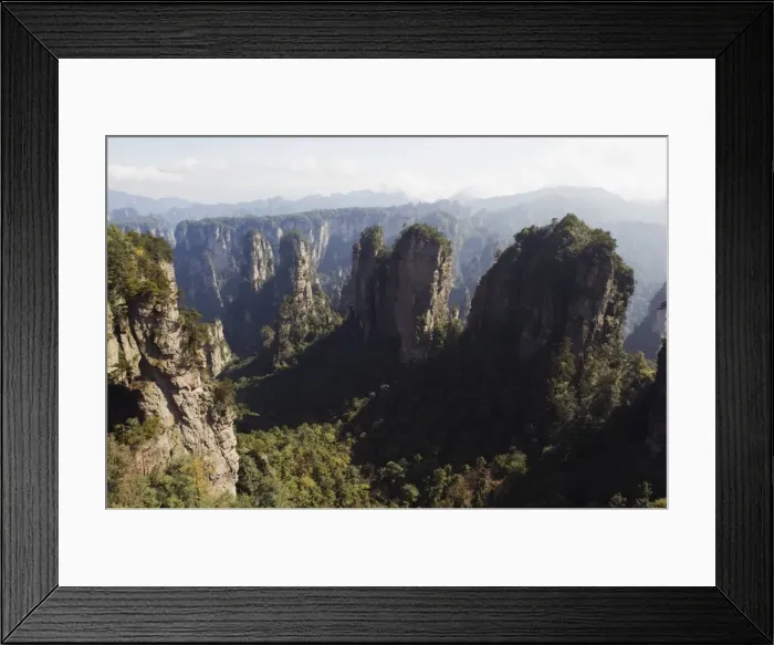 Framed Print : Karst limestone rock formations at Zhangjiajie Forest Park, Wulingyuan Scenic Area Framed Print : Karst limestone rock formations at Zhangjiajie Forest Park, Wulingyuan Scenic Area