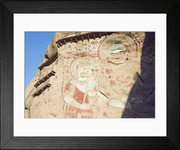 Framed Print : Sakyamuni rock sculptures at Lashao temple, Shuilian Dong Water Curtain Cave Framed Print : Sakyamuni rock sculptures at Lashao temple, Shuilian Dong Water Curtain Cave
