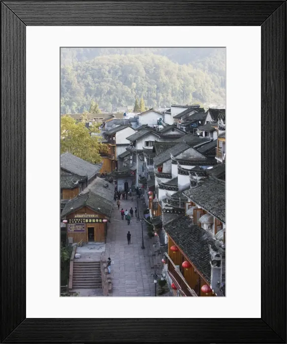 Framed Print : Wooden houses in the old town of Fenghuang, Hunan Province, China, Asia