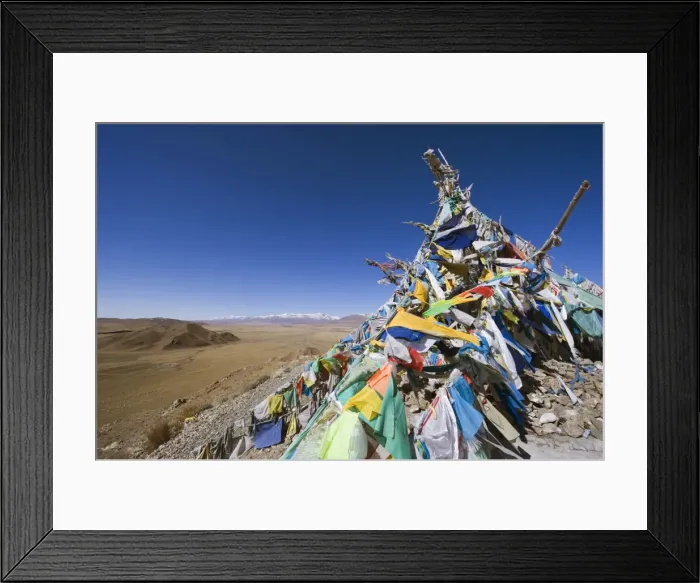Framed Print : Prayer flags and sacred site overlooking Bayanbulak, Xinjiang Province, China, Asia Framed Print : Prayer flags and sacred site overlooking Bayanbulak, Xinjiang Province, China, Asia