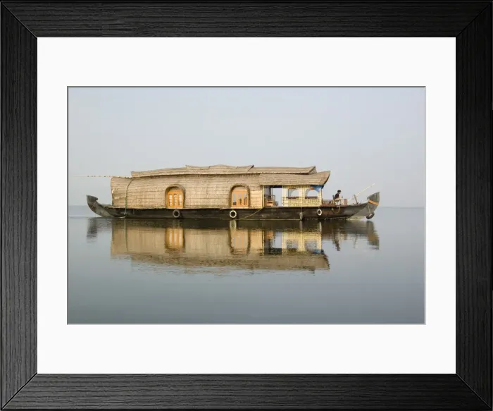 Framed Print : Kettuvallum (houseboat) on lagoon in backwaters, Kumarakom, Kerala, India, Asia Framed Print : Kettuvallum (houseboat) on lagoon in backwaters, Kumarakom, Kerala, India, Asia