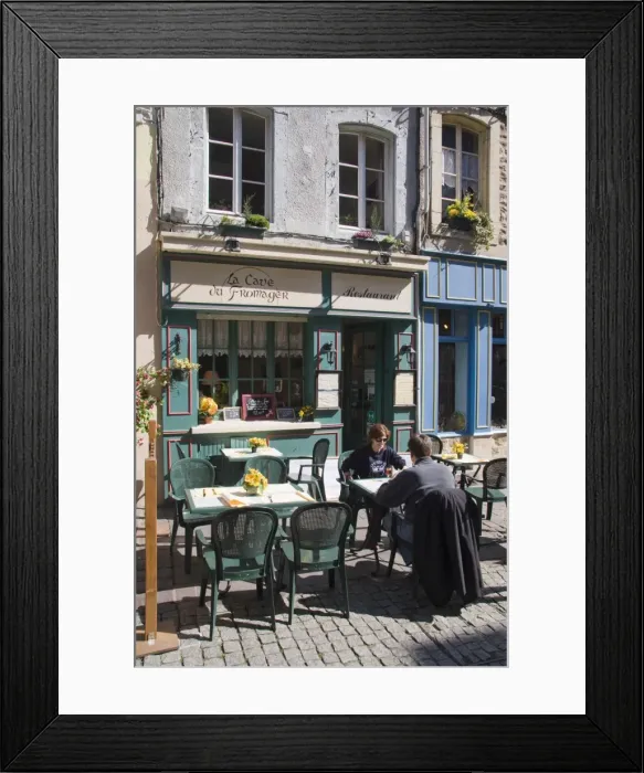 Framed Print : Terrace tables outside the many cafes and restaurants on Rue de Lille in the old quarter of Boulogne, Pas-de-Calais Framed Print : Terrace tables outside the many cafes and restaurants on Rue de Lille in the old quarter of Boulogne, Pas-de-Calais